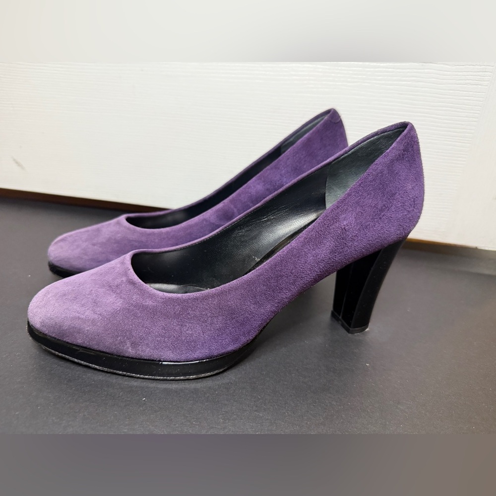 CAREL PARIS Womens Shoes Heel Rare Purple Suede Leather Size 38.5
